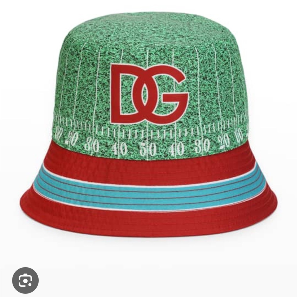 Dolce & Gabbana Vibrant Green and Red Hat